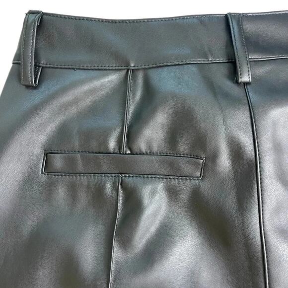 NA-KD Vegan Faux Leather PU High Rise Cropped Pants in Black Size EU 36 | US 6 - Picture 8 of 13